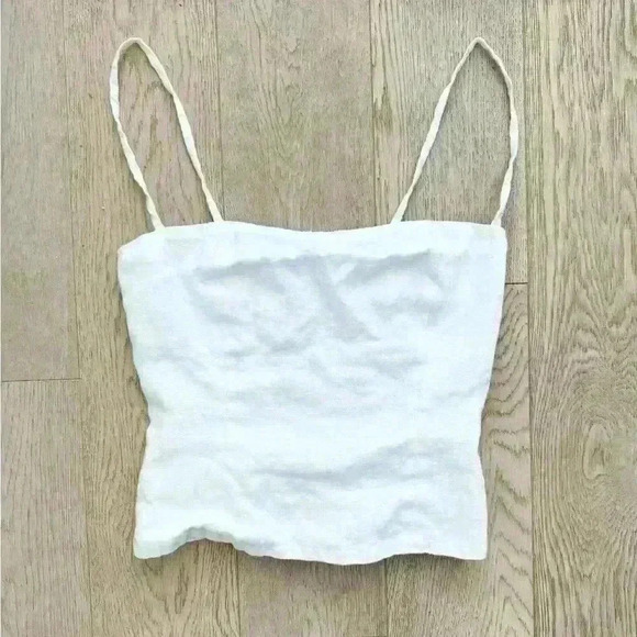 Reformation  Overland White Linen Tank Top Size 0 - Picture 2 of 5